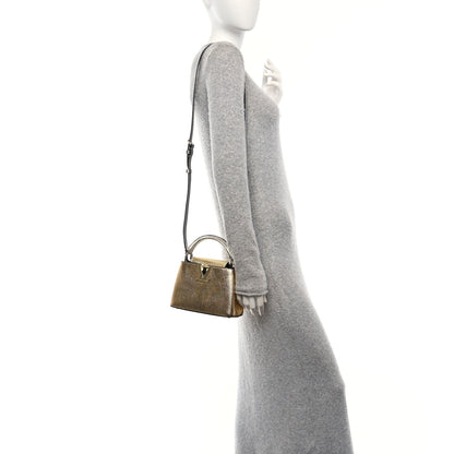 Louis Vuitton Metallic Lizard Capucines Mini Silver Gold 2 of 10
