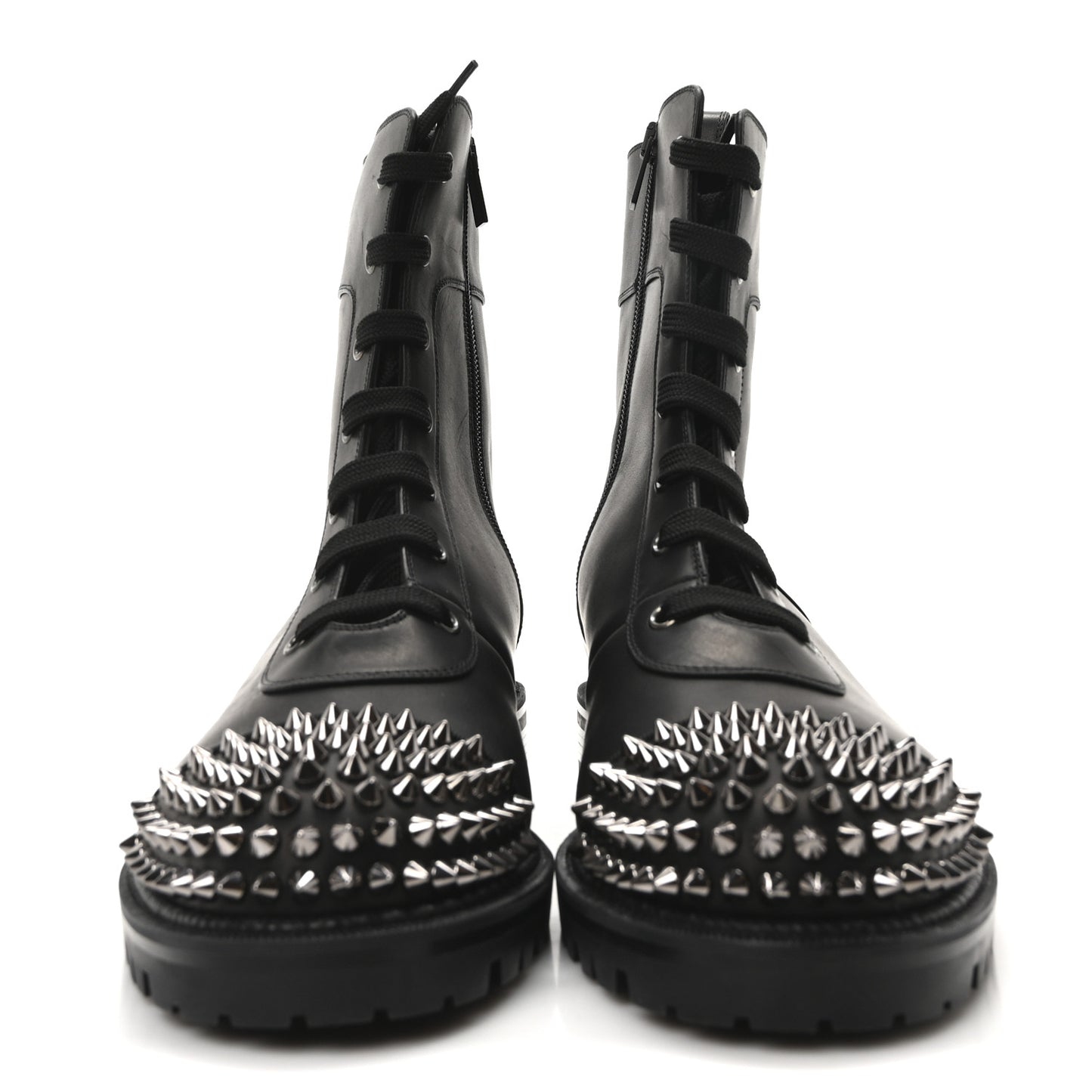 Calfskin Spikes TS Croc Flat Boots 42 Black