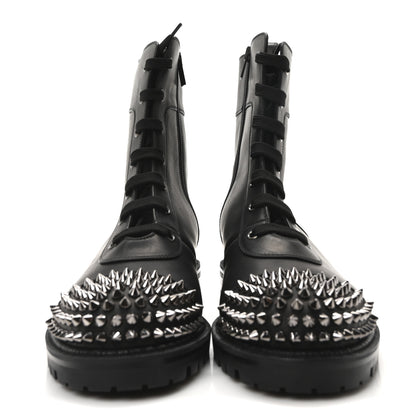 Christian Louboutin Calfskin Spikes TS Croc Flat Boots 42 Black 3 of 9