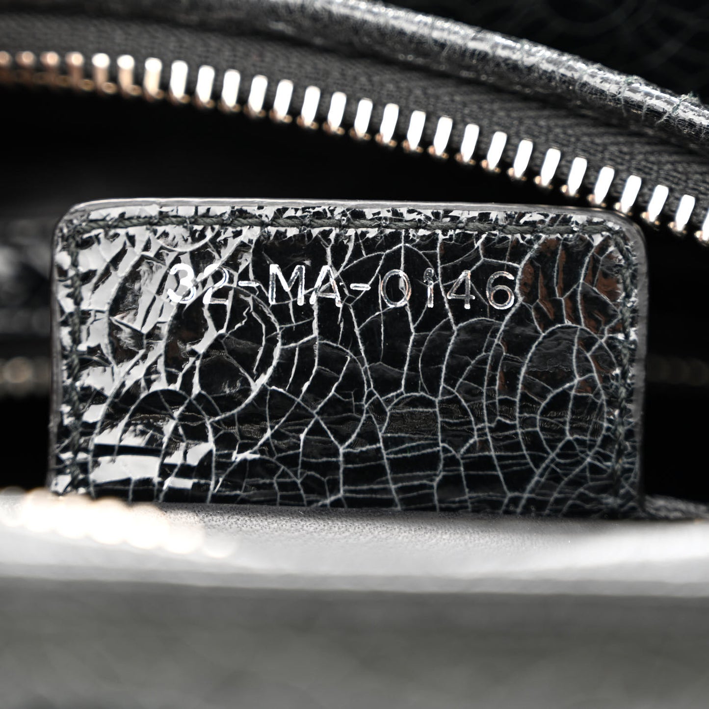 Ceramic Effect Deerskin Jeweled Swan Lady Dior Black