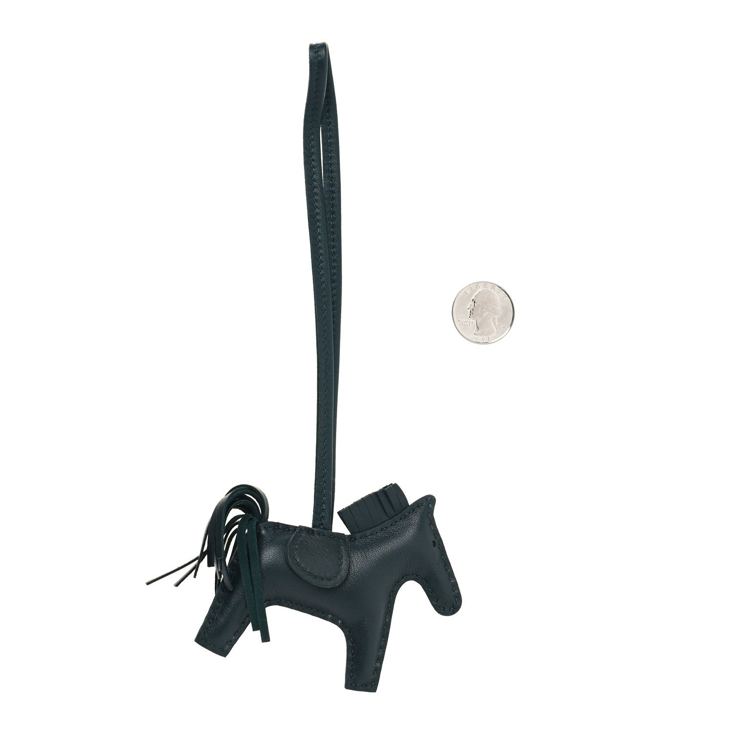 Hermes Milo Lambskin Grigri Rodeo Horse Bag Charm PM Vert Cypress 2 of 3
