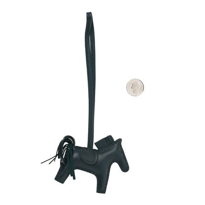 Hermes Milo Lambskin Grigri Rodeo Horse Bag Charm PM Vert Cypress 2 of 3