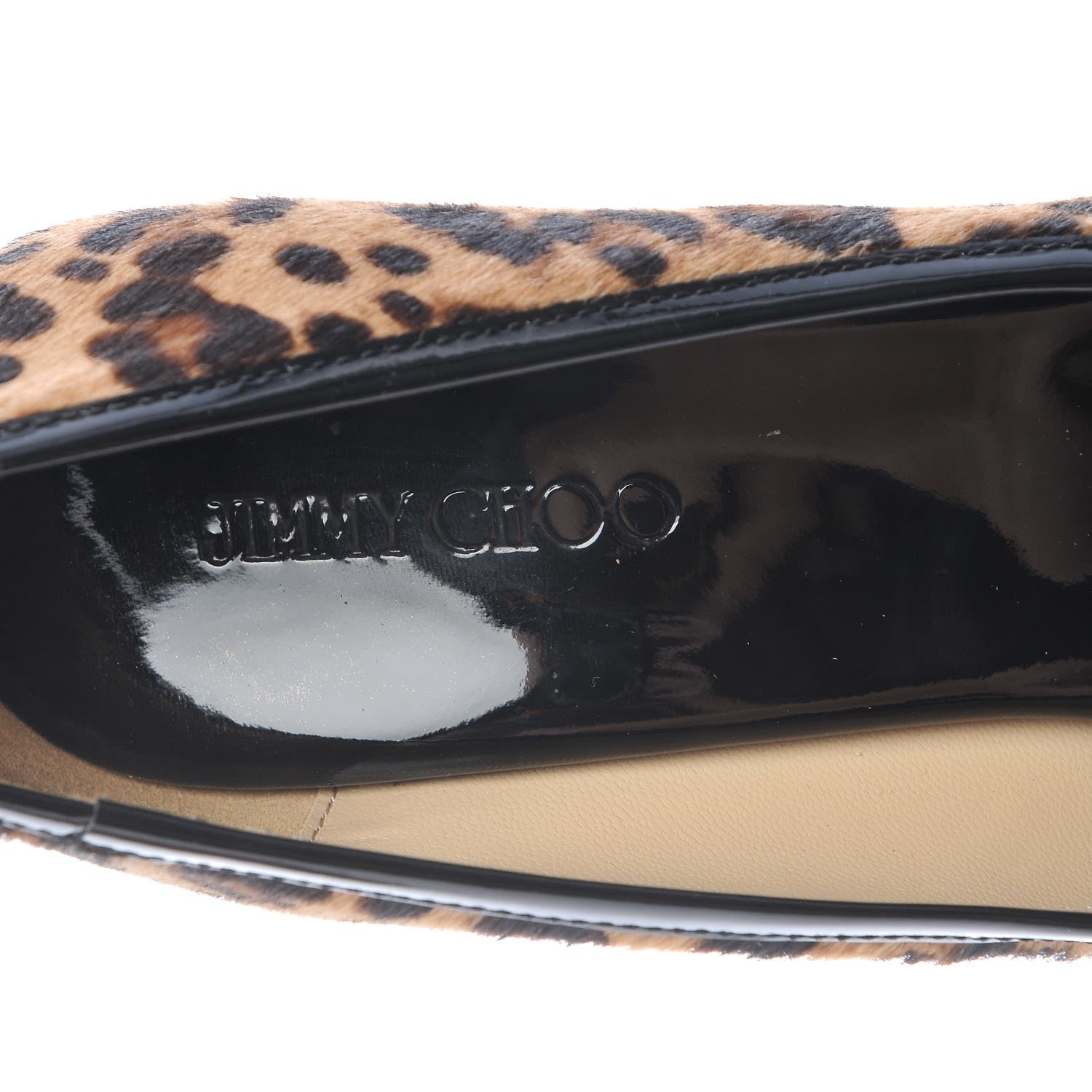 Jimmy Choo Calf Hair Leopard Print Papina 130 Wedge Sandals 37 9 of 9