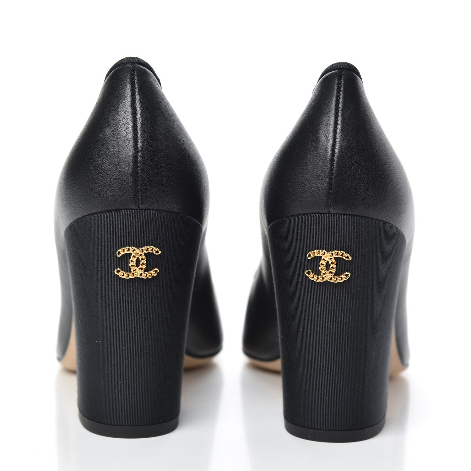 Chanel Lambskin Grosgain Cap Toe Pumps 39.5 Black 5 of 9