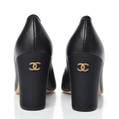 Chanel Lambskin Grosgain Cap Toe Pumps 39.5 Black 5 of 9