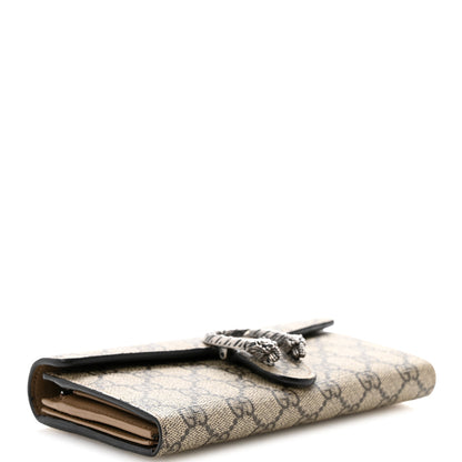 Gucci GG Supreme Monogram Dionysus Chain Clutch Wallet Beige Taupe 4 of 9