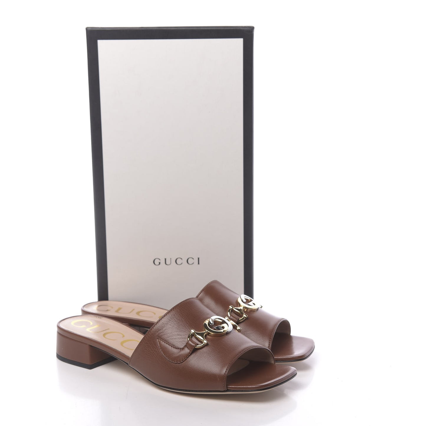 Malaga Kid Zumi Mid Heel Slide Sandals 38.5 Brown Papaya