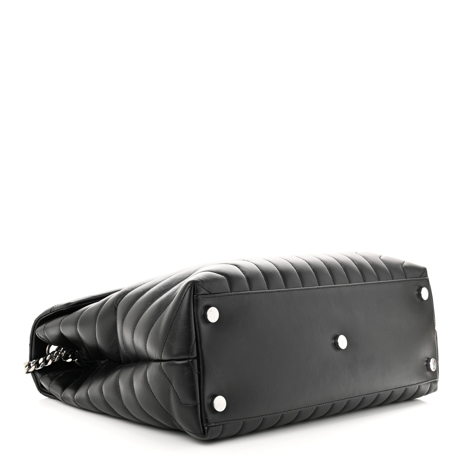 Saint Laurent Calfskin Y Quilted Monogram Large Loulou Chain Satchel Black 4 of 11