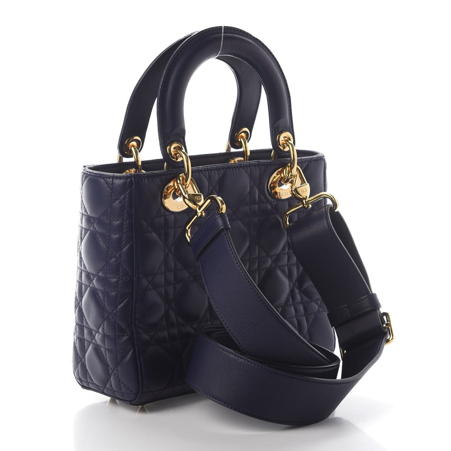 Lambskin Cannage Small Jeweled Owl Lady Dior Blue