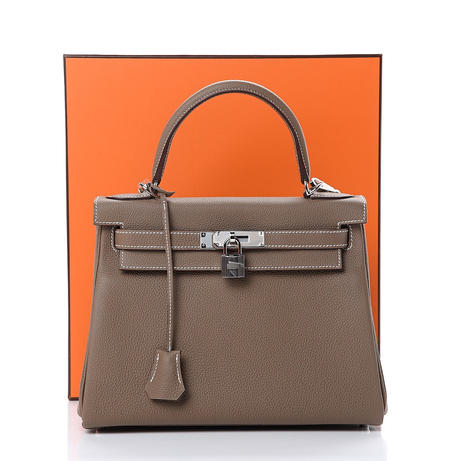 Hermes Togo Kelly Retourne 28 Etoupe 10 of 10