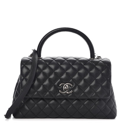 Chanel Caviar Quilted Small Coco Handle Flap Black 1 of 12
