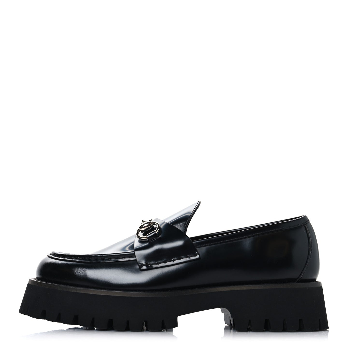 Cordovan Lux Womens Horsebit 45mm Platform Loafers 39 Black