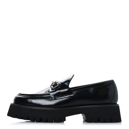 Gucci Cordovan Lux Womens Horsebit 45mm Platform Loafers 39 Black 1 of 10