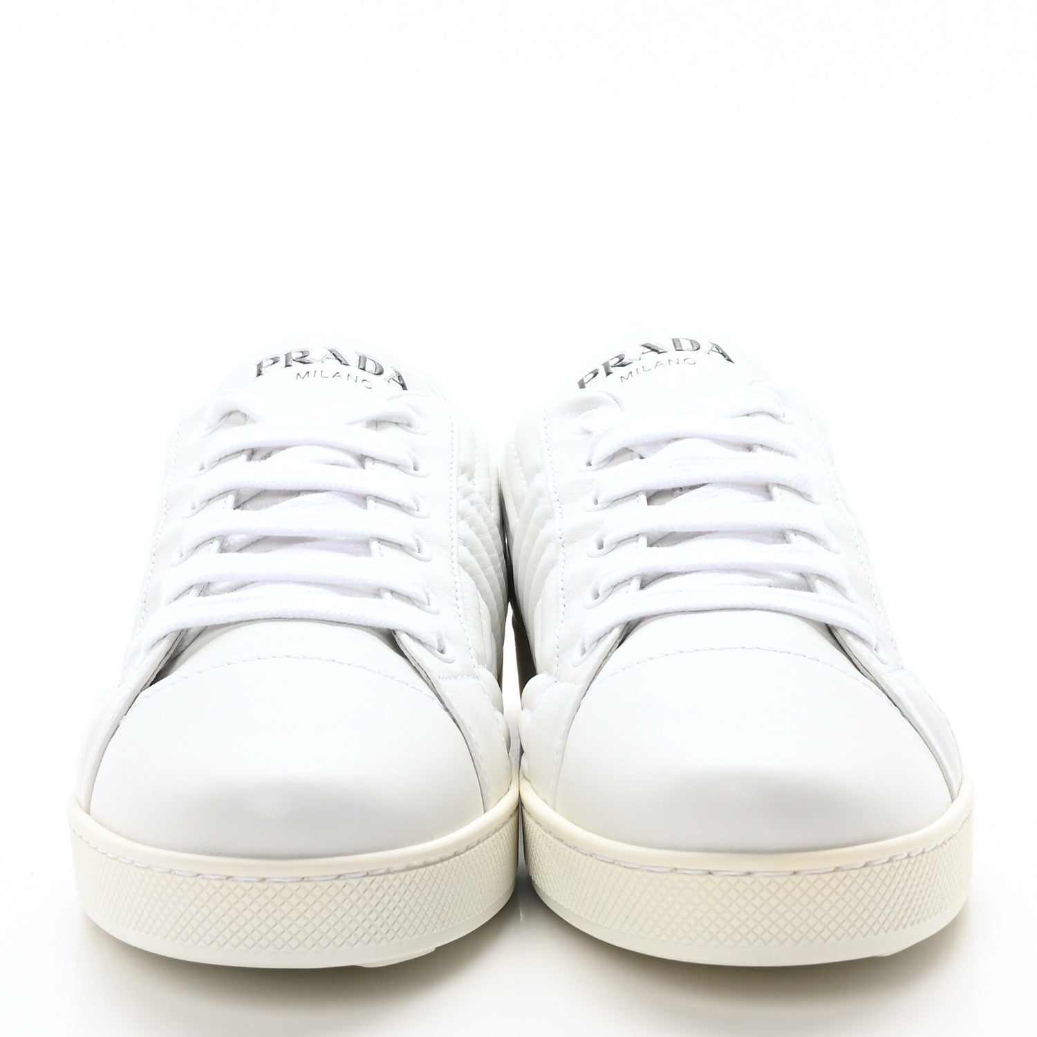 Prada Nappa Diagramme Womens Low Top Sneakers 38.5 White 3 of 8