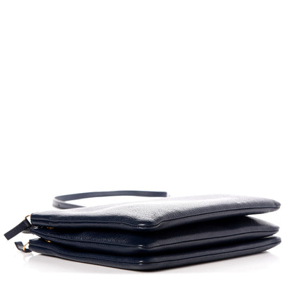 Celine Goatskin Large Trio Crossbody Bag Dark Blue 4 of 10