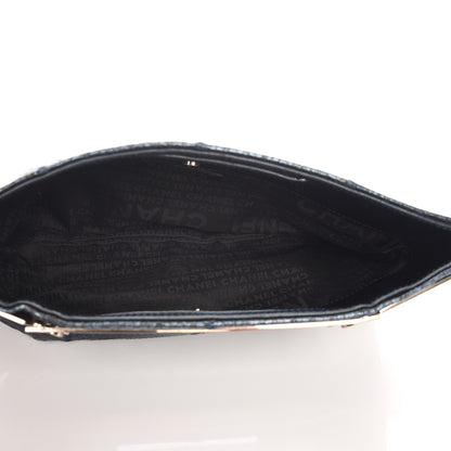 Chanel Metallic Python Clutch Dark Blue 5 of 9