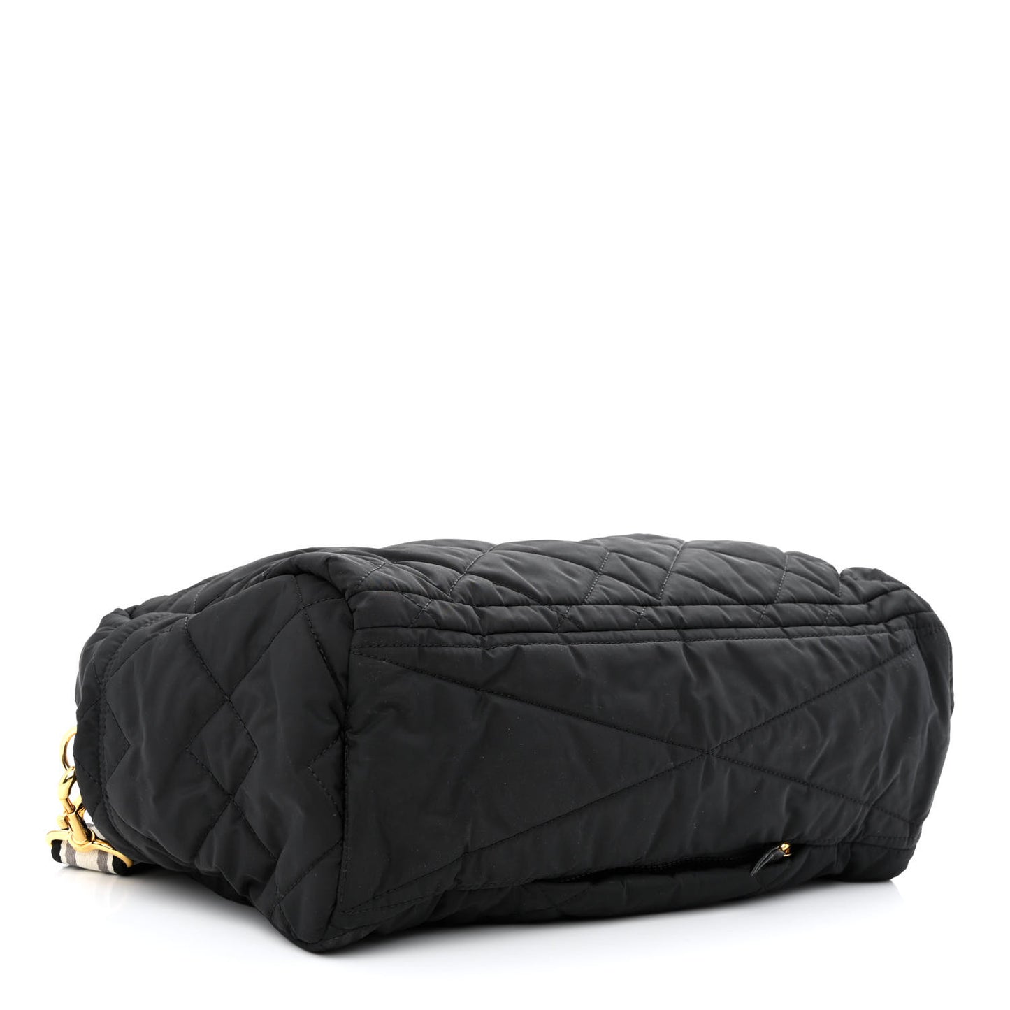 Nylon Quilted Medium Weekender Bag Black