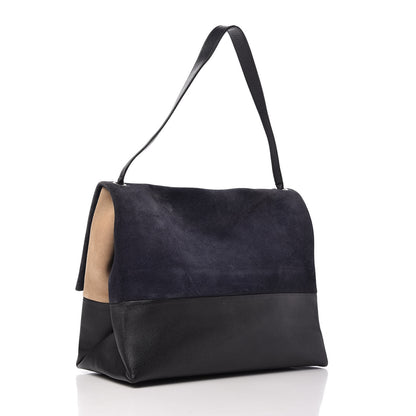 Celine Calfskin Suede All Soft Shoulder Bag Ocean Blue 3 of 9