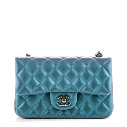 Chanel Iridescent Lambskin Quilted Mini Rectangular Flap Turquoise 1 of 8