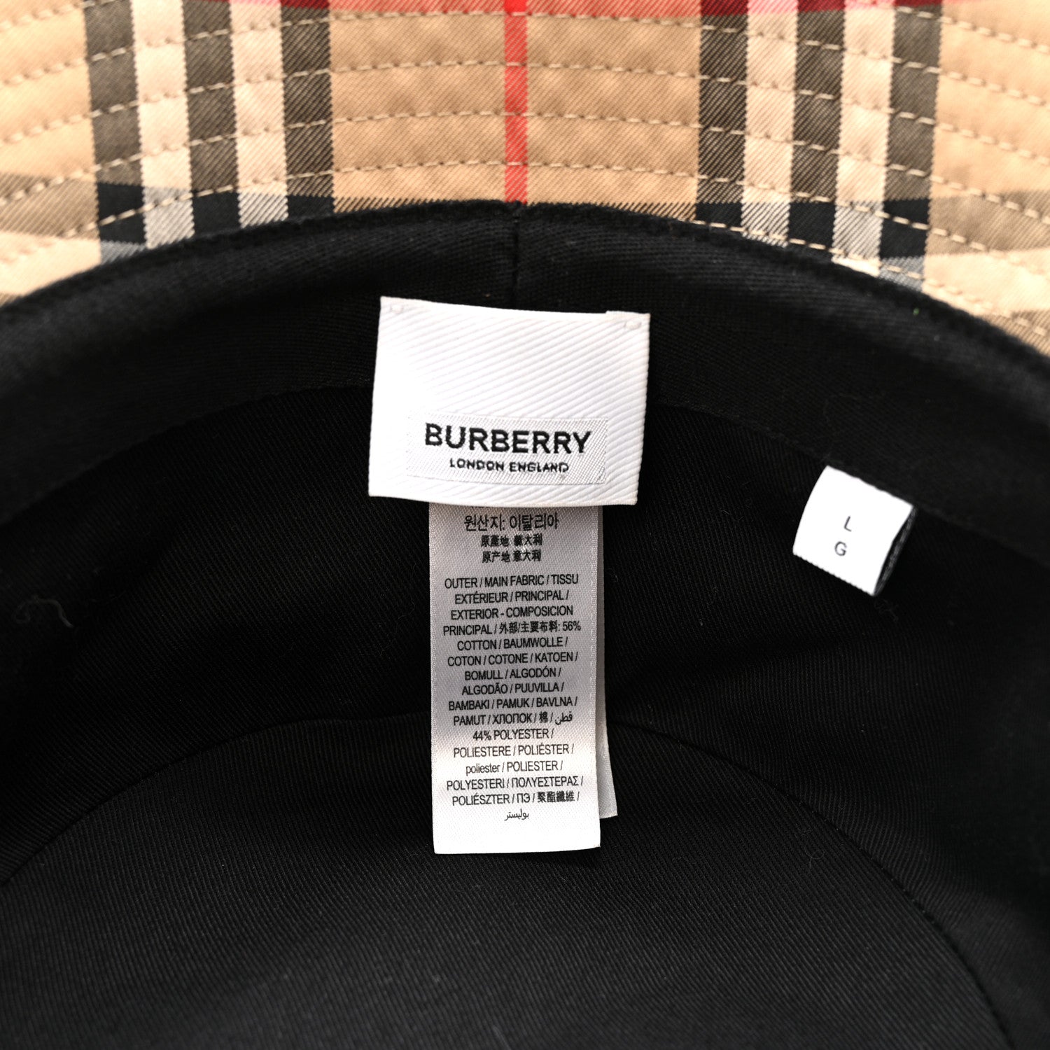 Burberry Technical Cotton Vintage Check Bucket Hat L Archive Beige 8 of 9