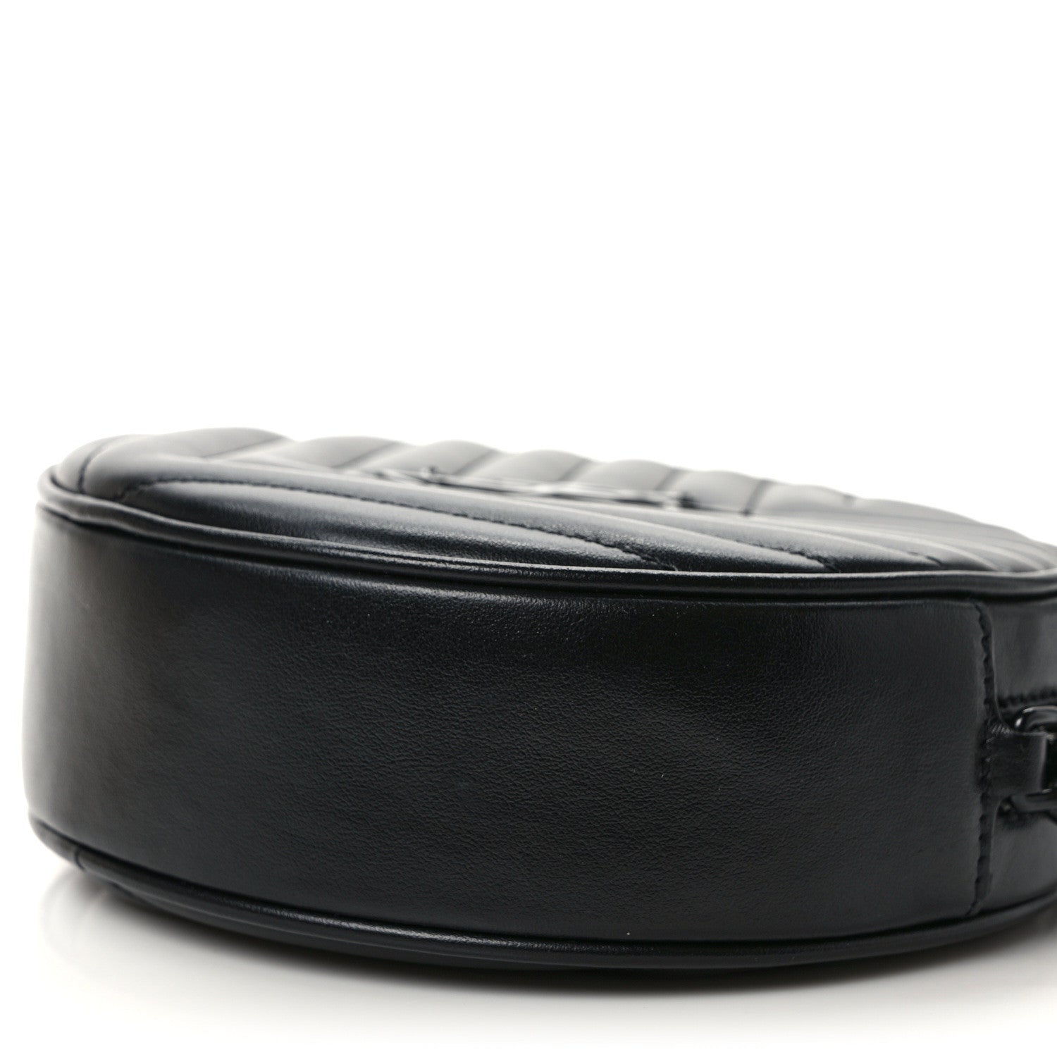 Saint Laurent Calfskin Matelasse Chevron Round Vinyle Camera Bag Black 9 of 9