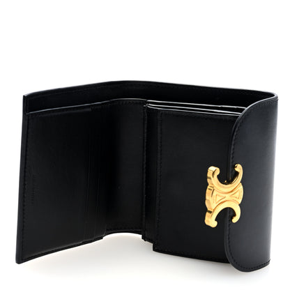 Celine Shiny Smooth Lambskin Small Triomphe Wallet Black 5 of 6