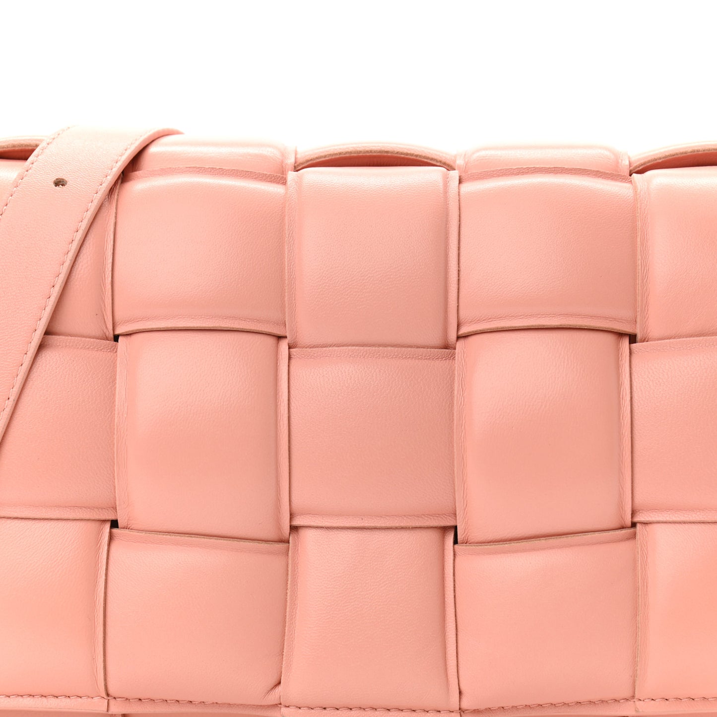 Nappa Maxi Intreccio Padded Cassette Crossbody Bag Peachy