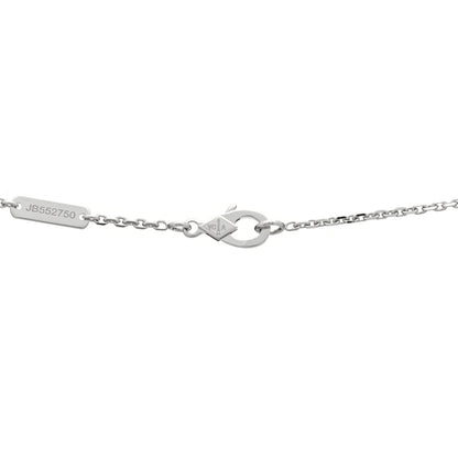 Van Cleef & Arpels 18K White Gold Chalcedony Vintage Alhambra Pendant Necklace 4 of 6
