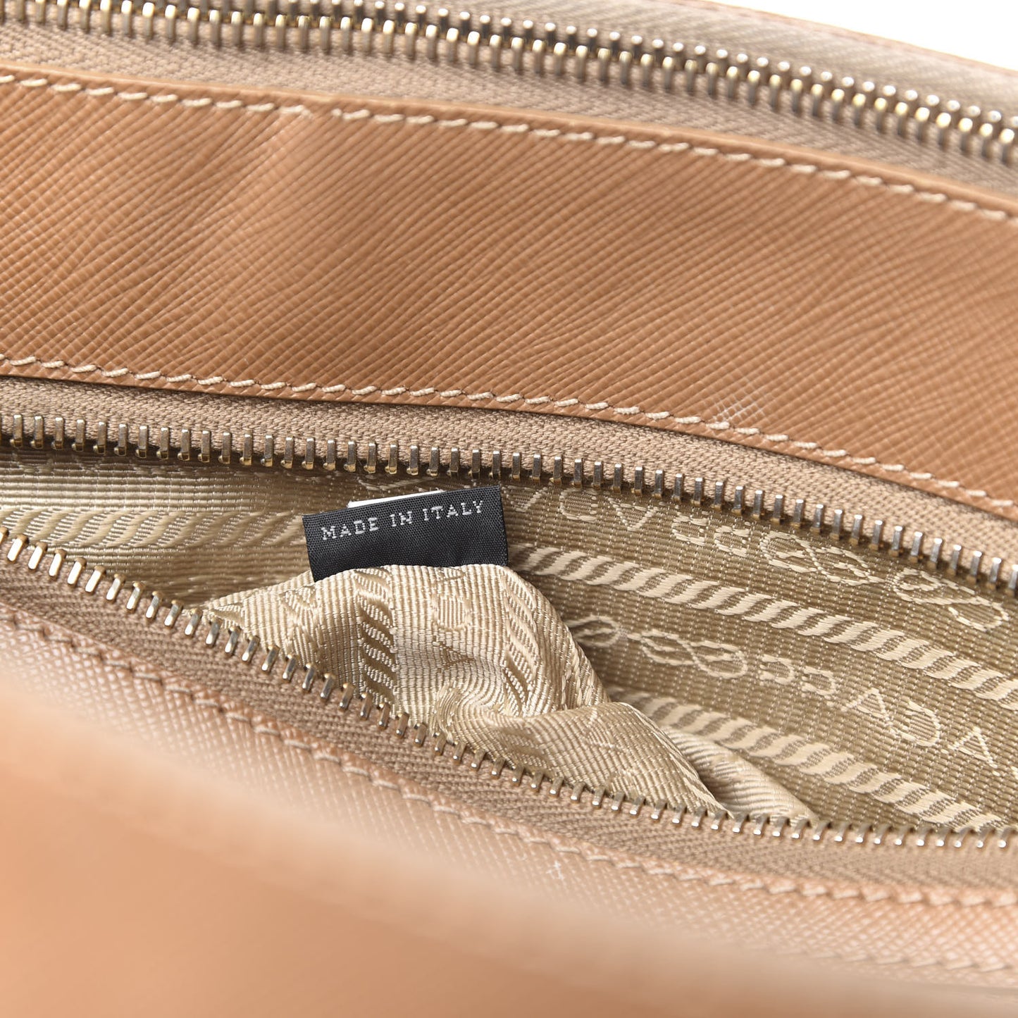Saffiano Large Galleria Double Zip Tote Caramel