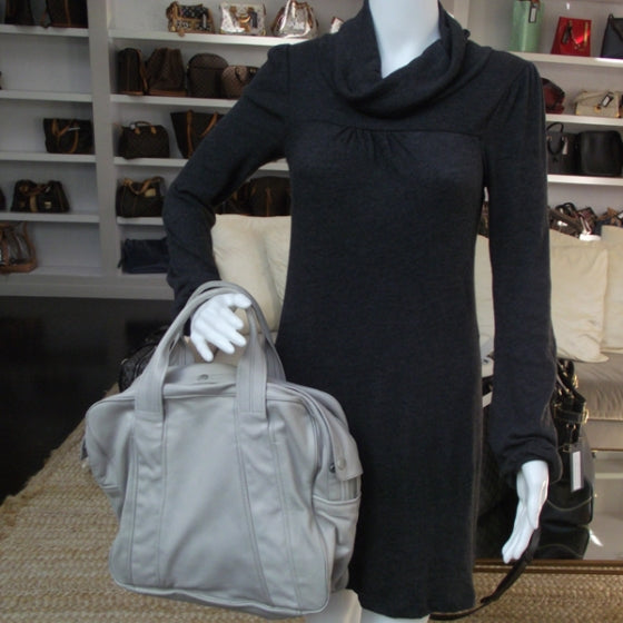 Leather Jodi Button Top Carryall White