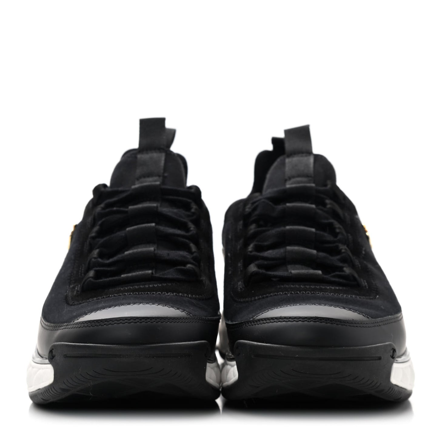 Velvet Calfskin Mixed Fibers CC Sneakers 40 Black