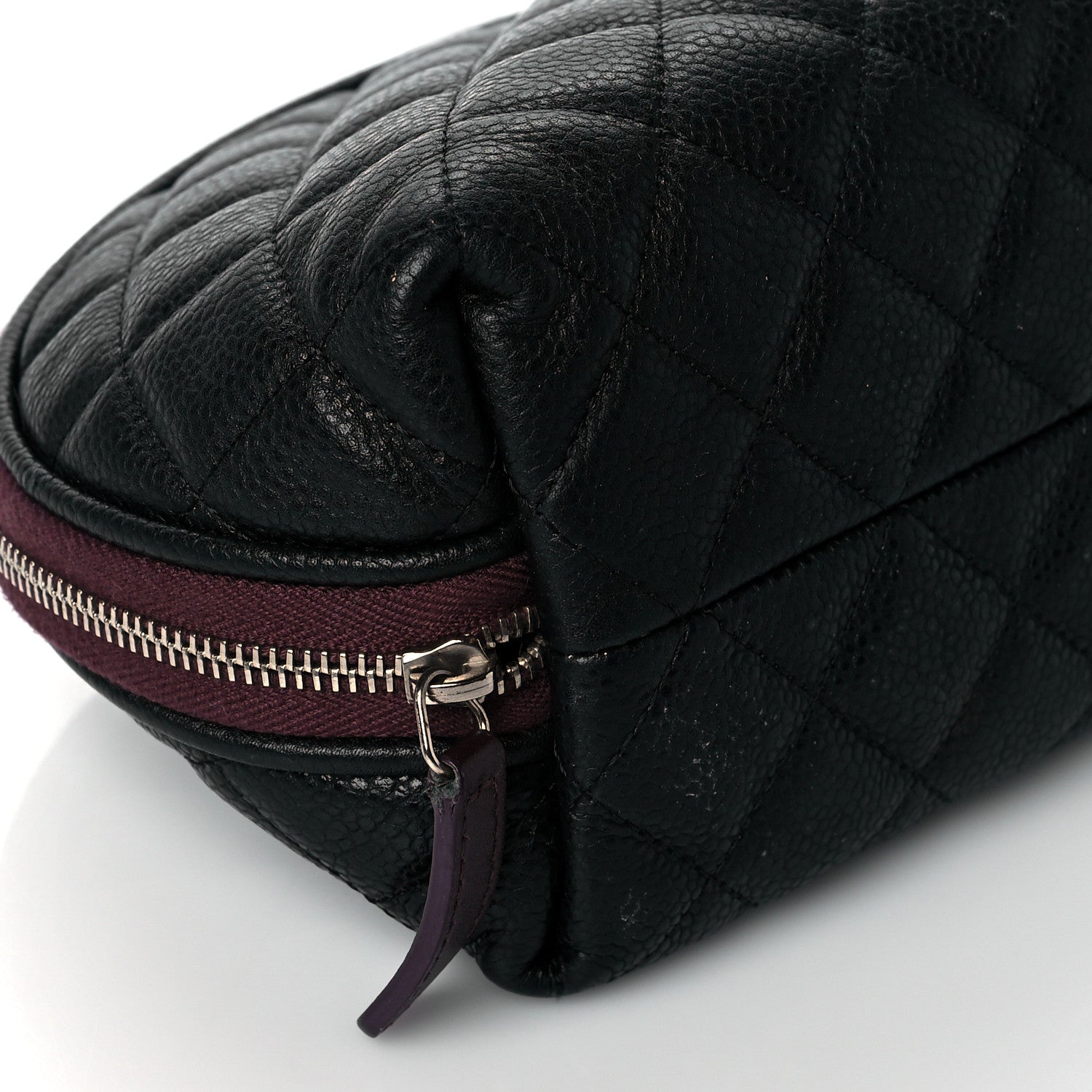 Chanel Caviar Quilted Small Curvy Cosmetic Case Black 9 of 10