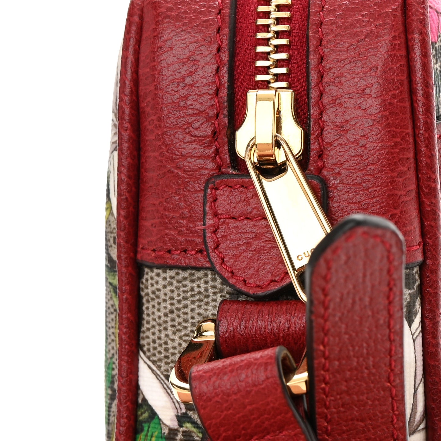 GG Supreme Monogram Flora Web Mini Ophidia Shoulder Bag Red