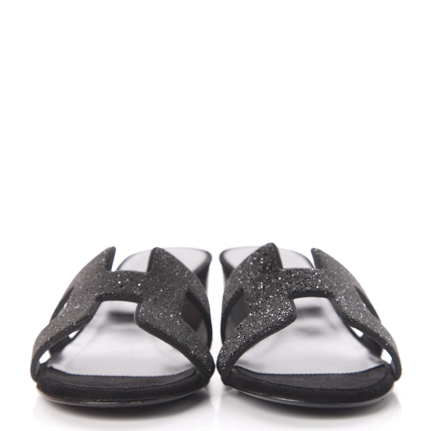Suede Goatskin Crystal Powder Oasis Sandals 37 Black