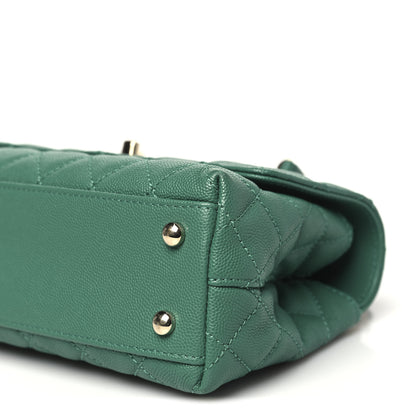 Chanel Caviar Quilted Mini Coco Handle Flap Green 10 of 10