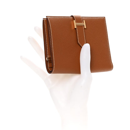 Hermes Epsom Bearn Compact Wallet Gold 2 of 10