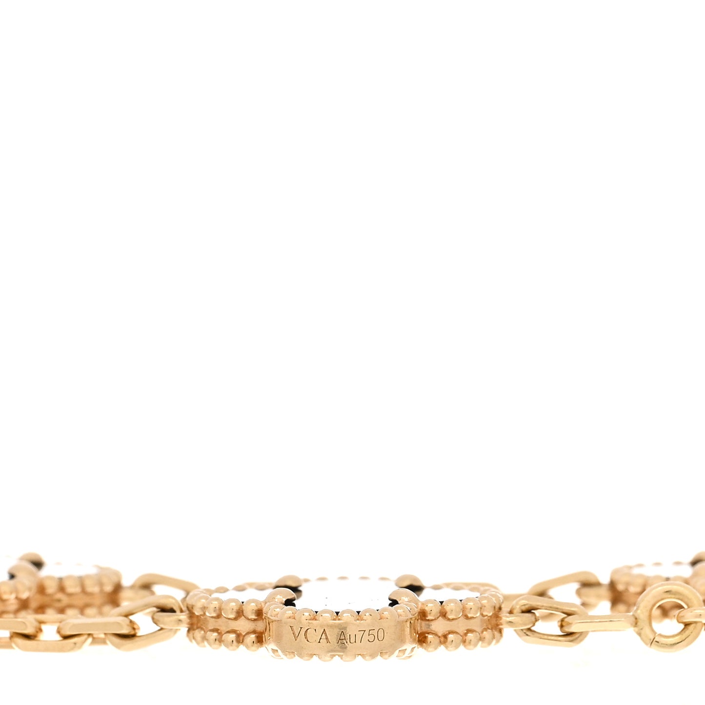 18K Yellow Gold Black Onyx 5 Motifs Vintage Alhambra Bracelet