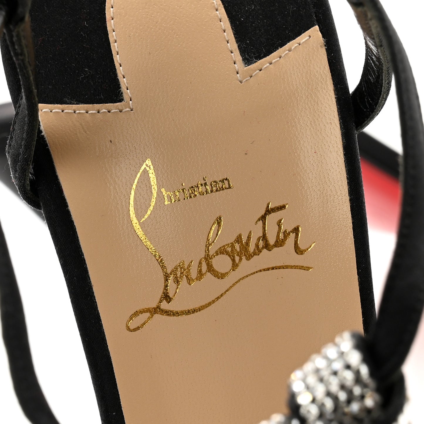 Satin Crepe Strass T Cab 100 T-Strap Sandals 39 Black