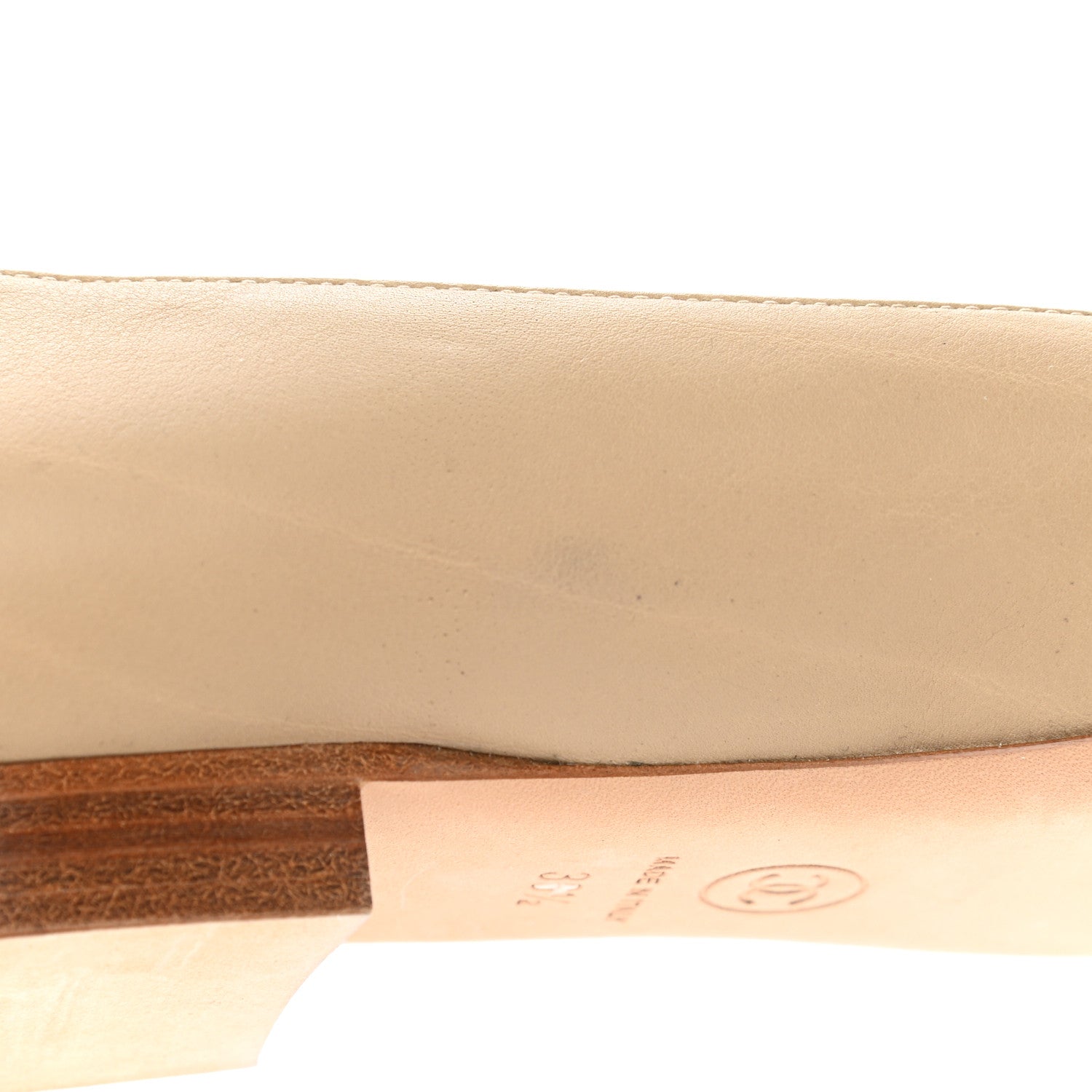 Chanel Lambskin Camellia Ballerina Flats 36.5 Beige Black 9 of 12