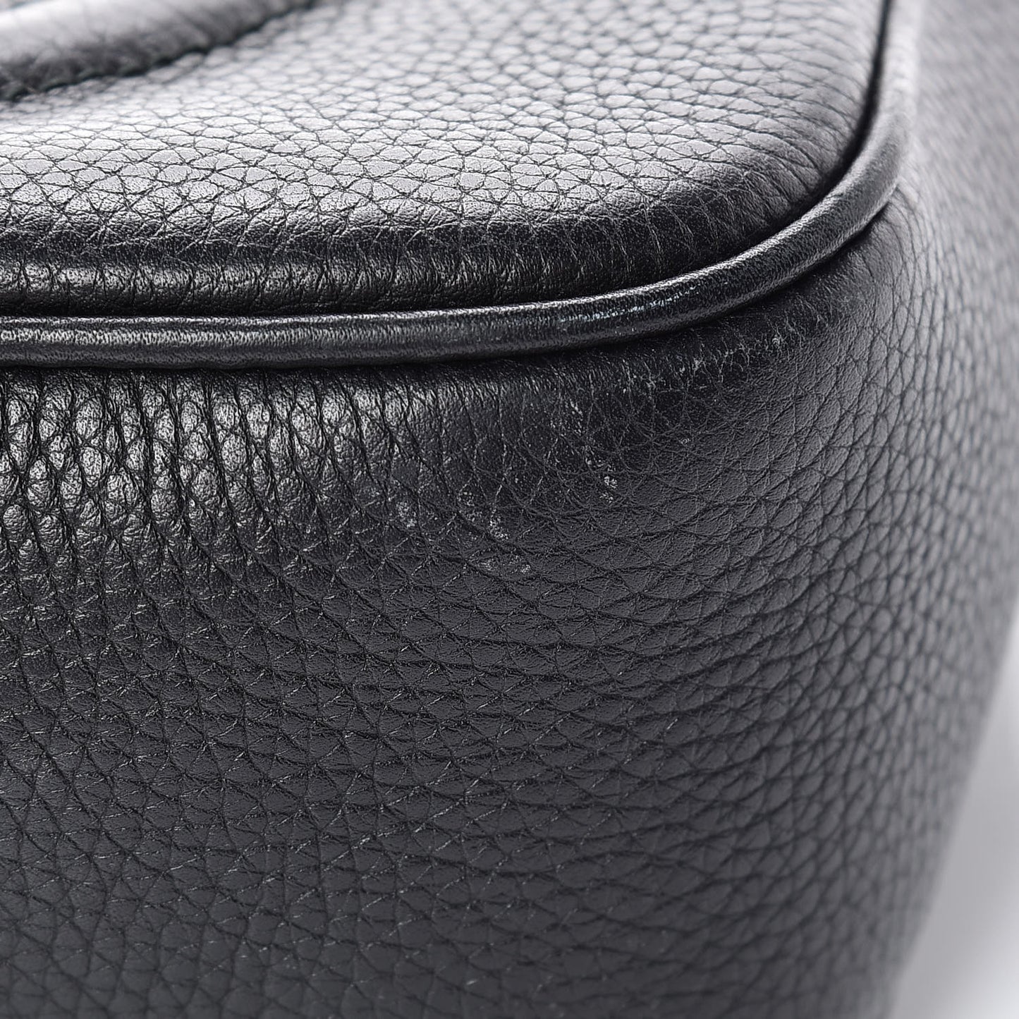 Pebbled Calfskin Small Soho Disco Bag Black