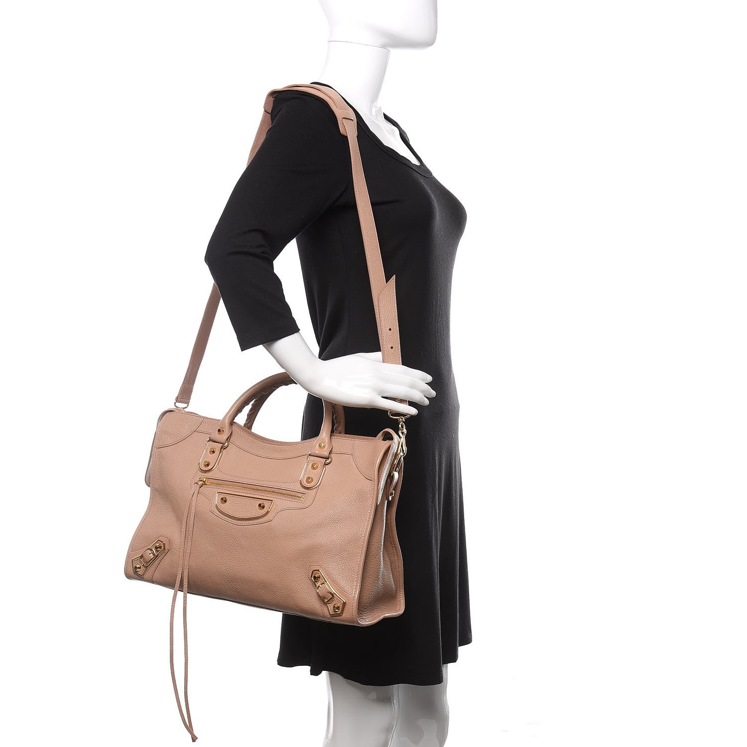Balenciaga Chevre Gold Metallic Edge Hardware City Rose Des Sables 2 of 10