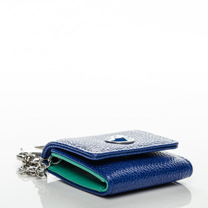 Chanel Caviar Photo Holder Key Chain Blue Turquoise 4 of 6