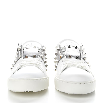 Valentino Garavani X UNDERCOVER Calfskin Butterfly Womens Rockstud Untitled Open Sneakers 39 White Silver 2 of 11
