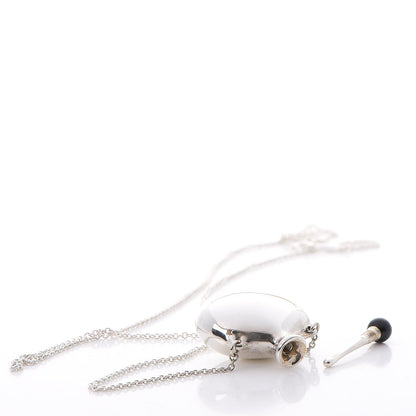 Tiffany Sterling Silver Black Jade Elsa Peretti Bottle Pendant Necklace 9 of 9