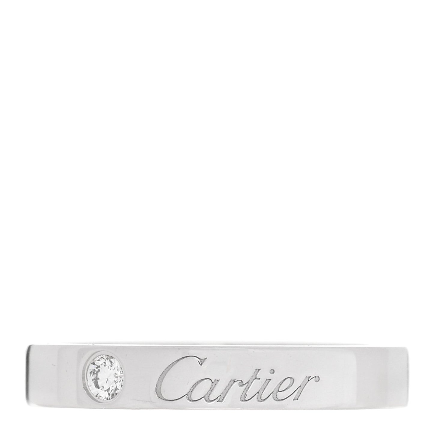 Platinum Diamond 3mm C De Cartier Wedding Band Ring 48 4.5