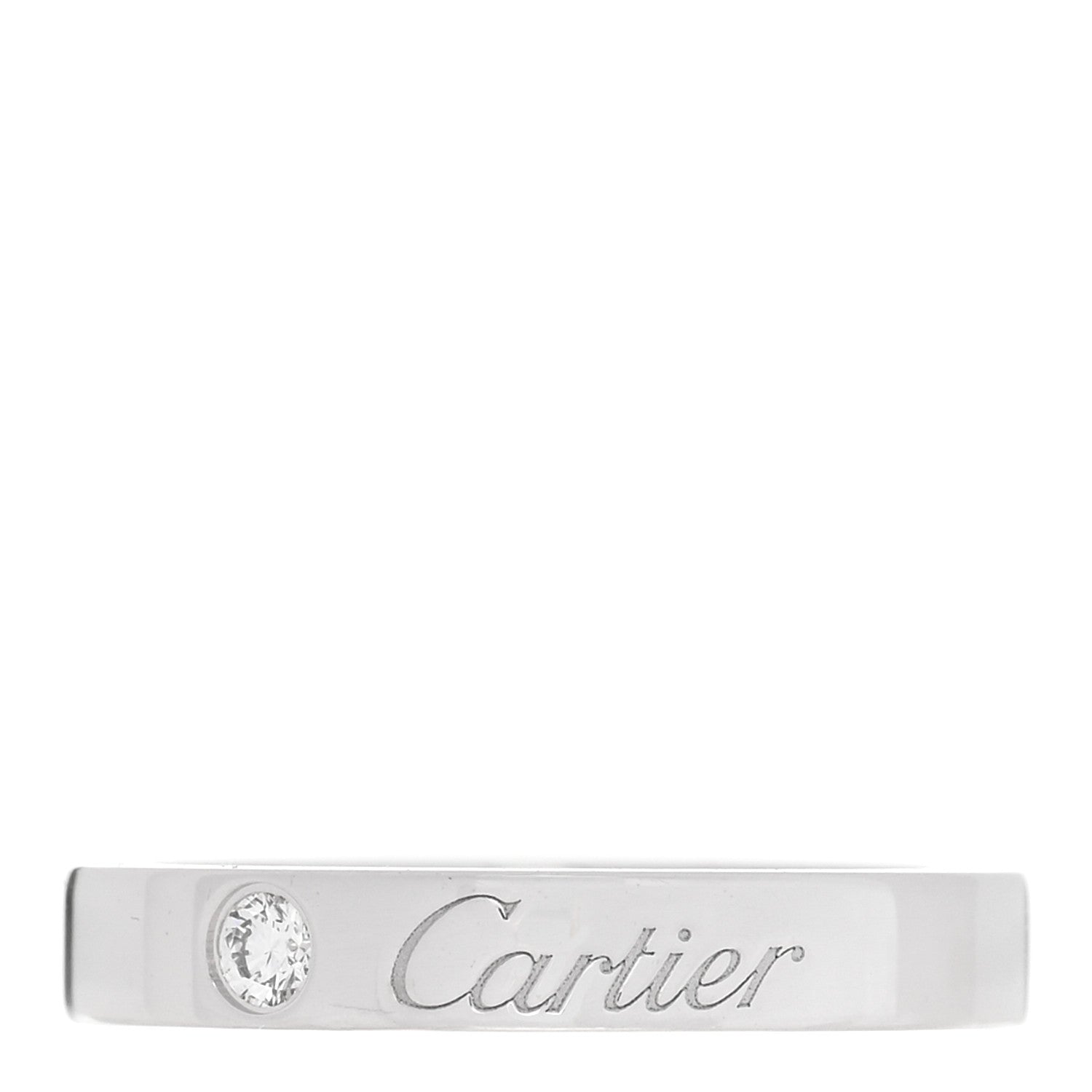 Cartier Platinum Diamond 3mm C De Cartier Wedding Band Ring 48 4.5 1 of 5
