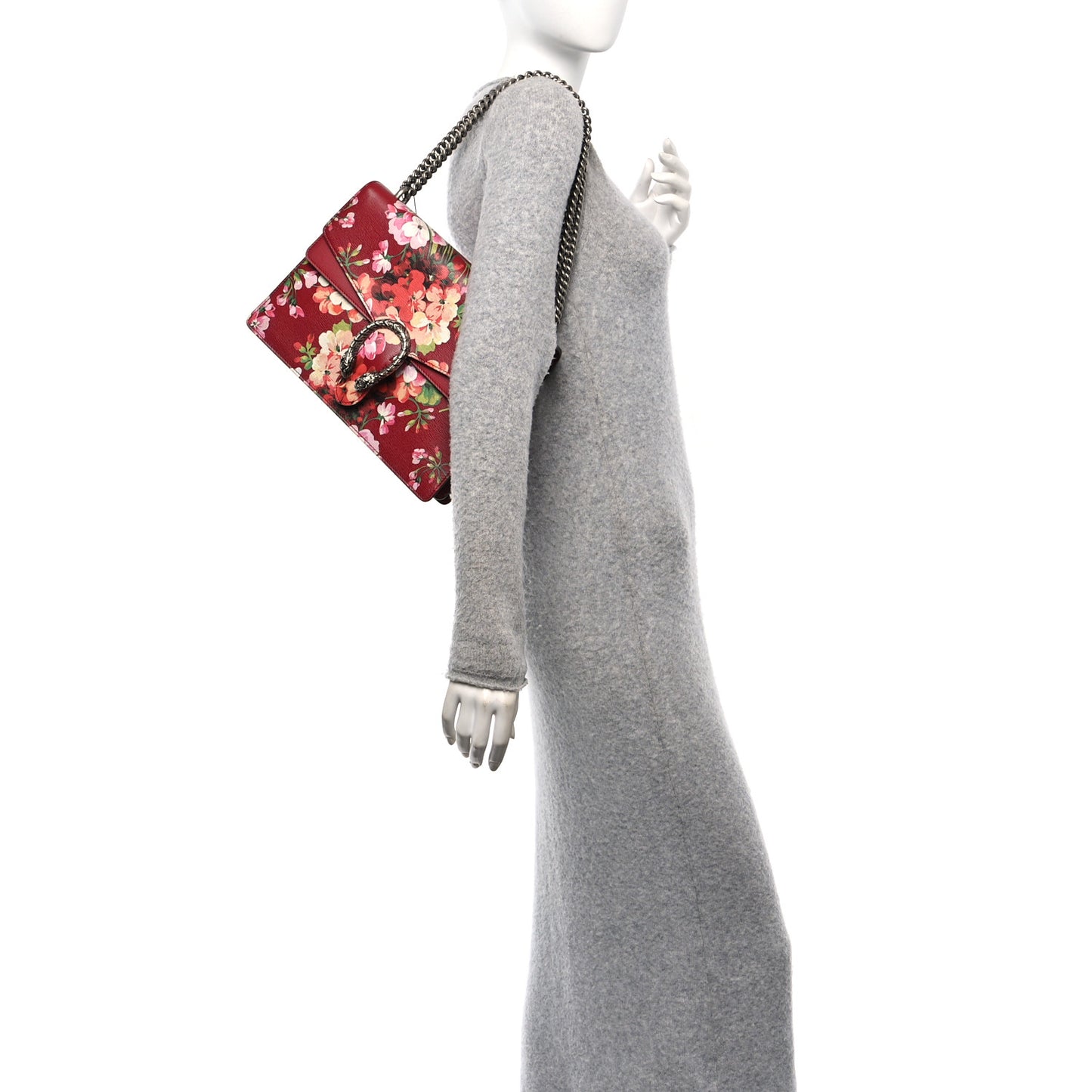 Calfskin Blooms Print Medium Dionysus Shoulder Bag Romantic Cherry Multicolor