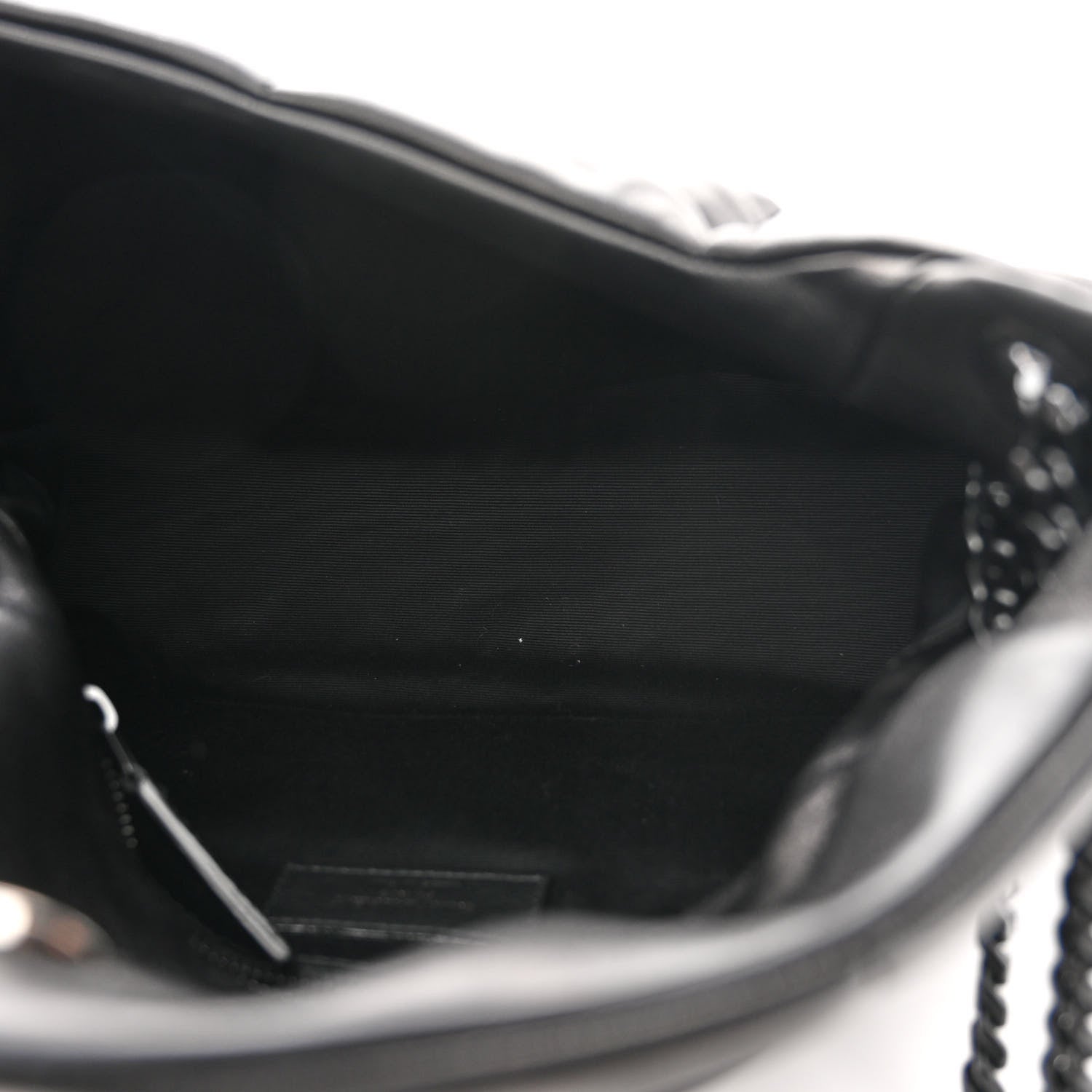 Saint Laurent Lambskin Quilted Small Loulou Puffer Monogram Chain Satchel Black 4 of 9