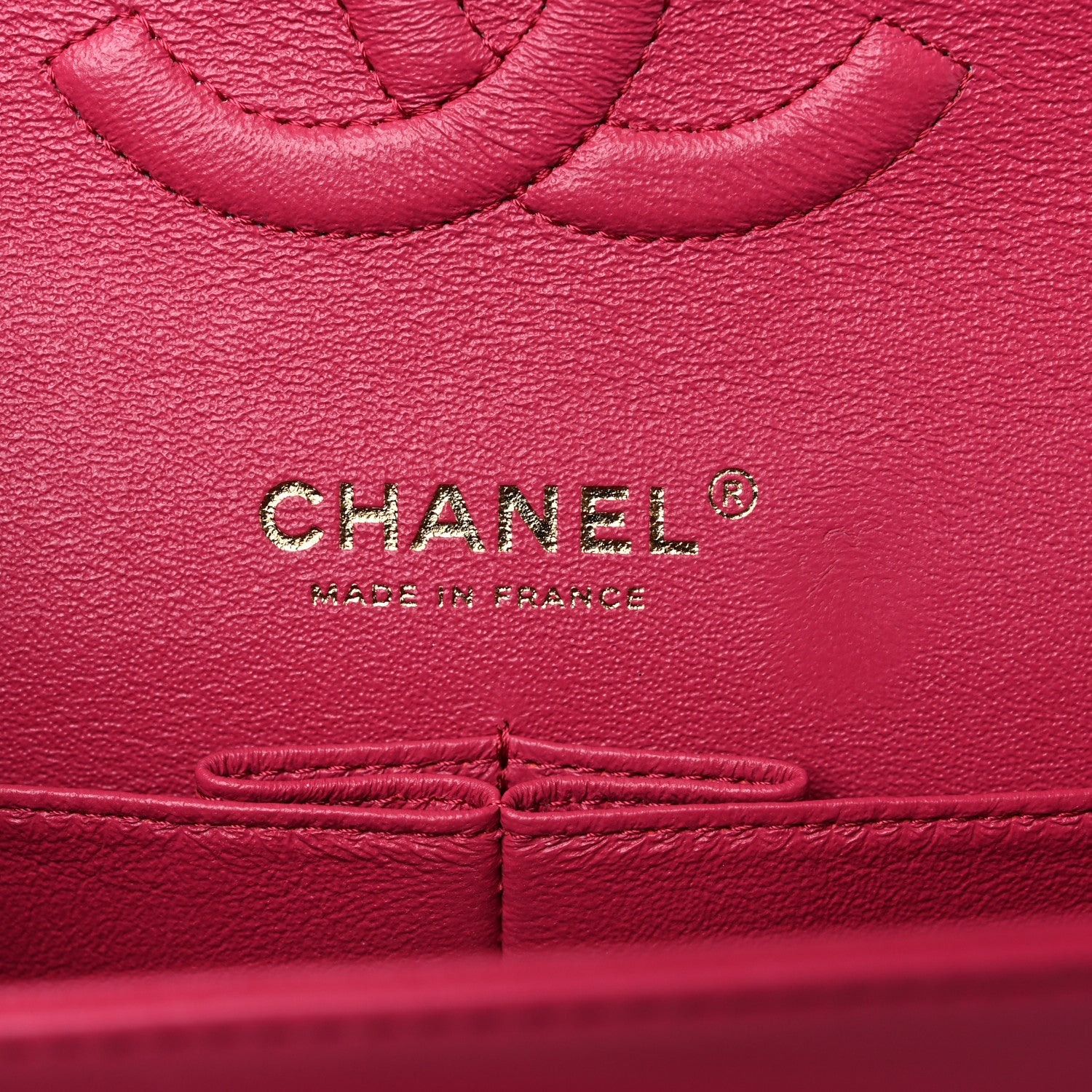 Chanel Lambskin Chevron Quilted Medium Double Flap Dark Pink 6 of 9