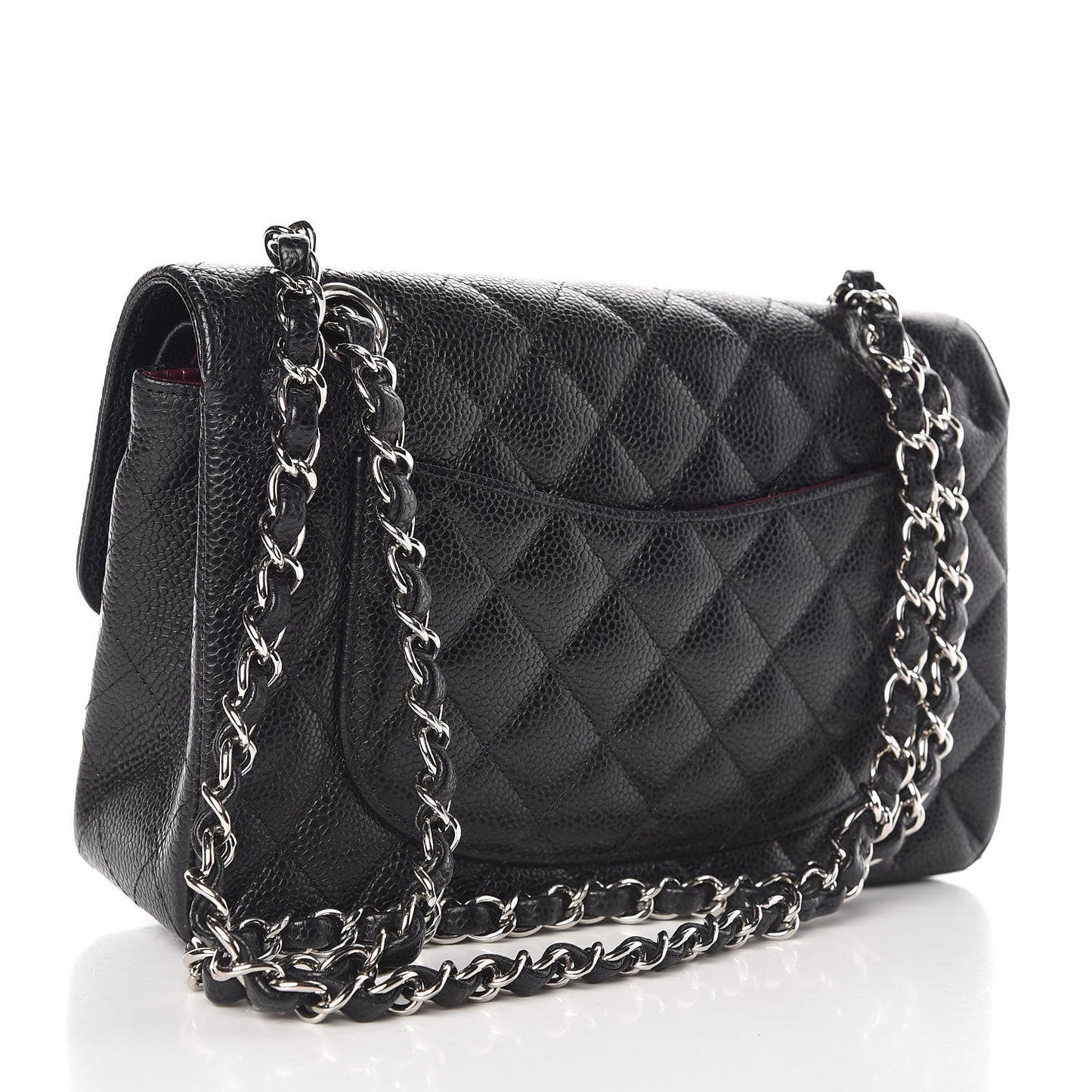 Caviar Quilted Small Double Flap Black
